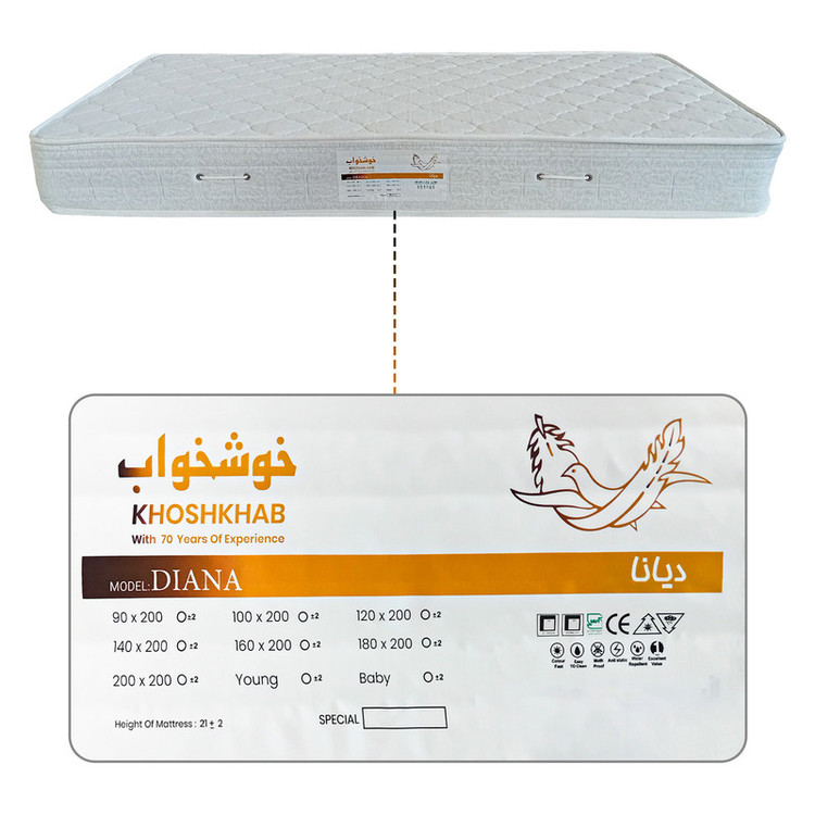 تشک طبی فنری خوشخواب مدل دیانا